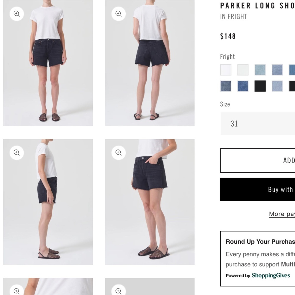 AGolde Parker Long  Denim Short in Fright 31